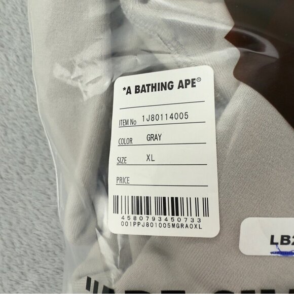 Bape A Bathing Ape Men's Size XL Ape Head One Point Pullover "Grey" 1J80 114 005 - Picture 8 of 16